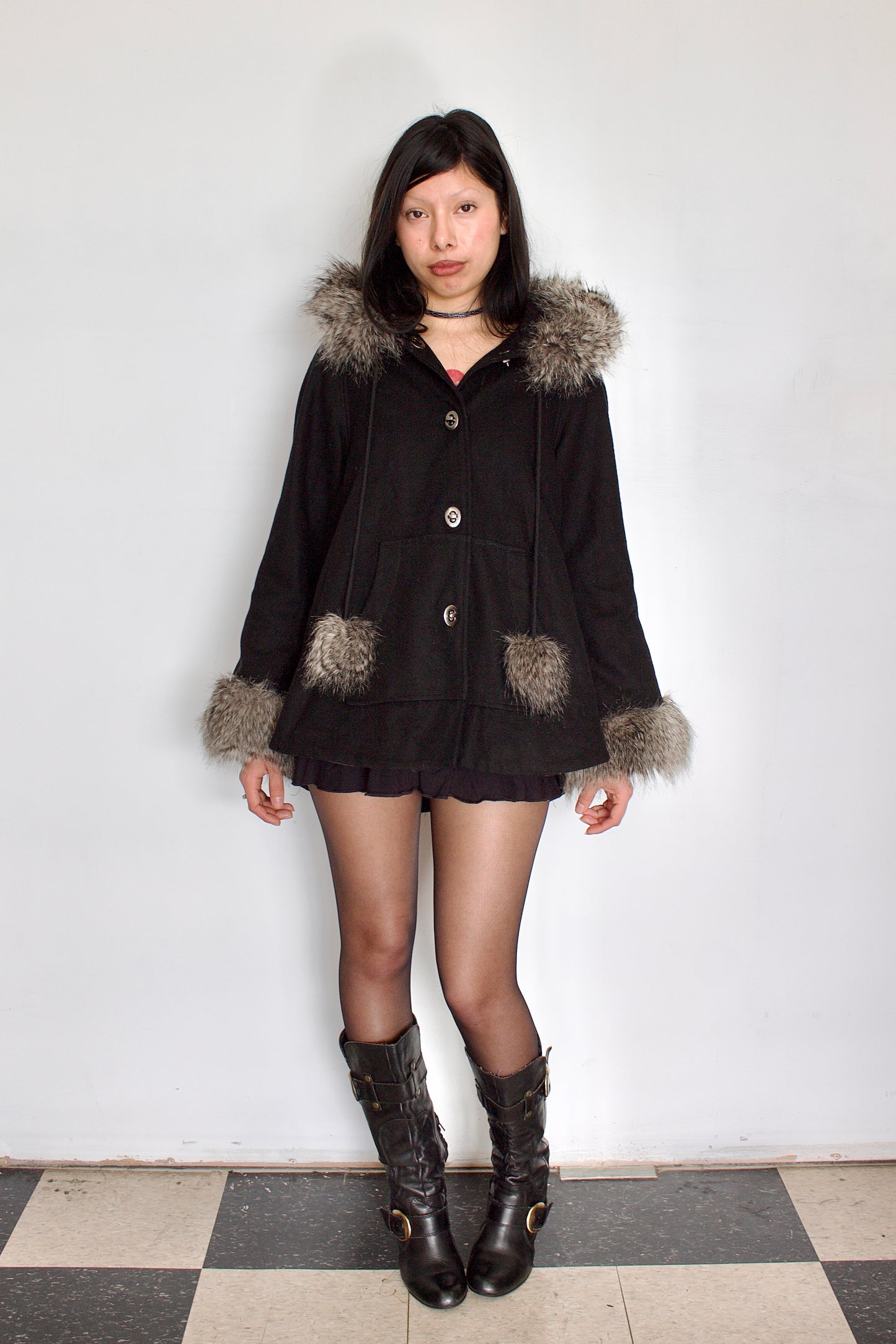 Vintage guess fur coat