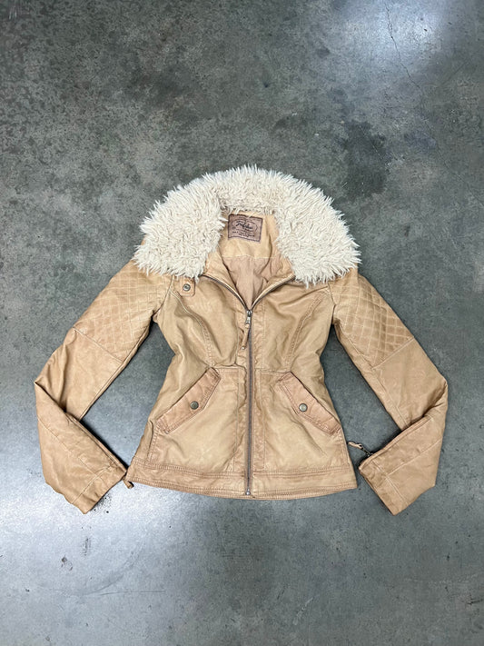 Vintage fur trim motojacket