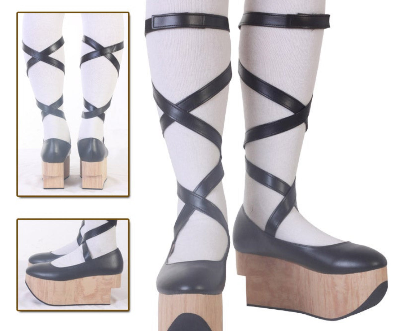 Wooden laceup platforms