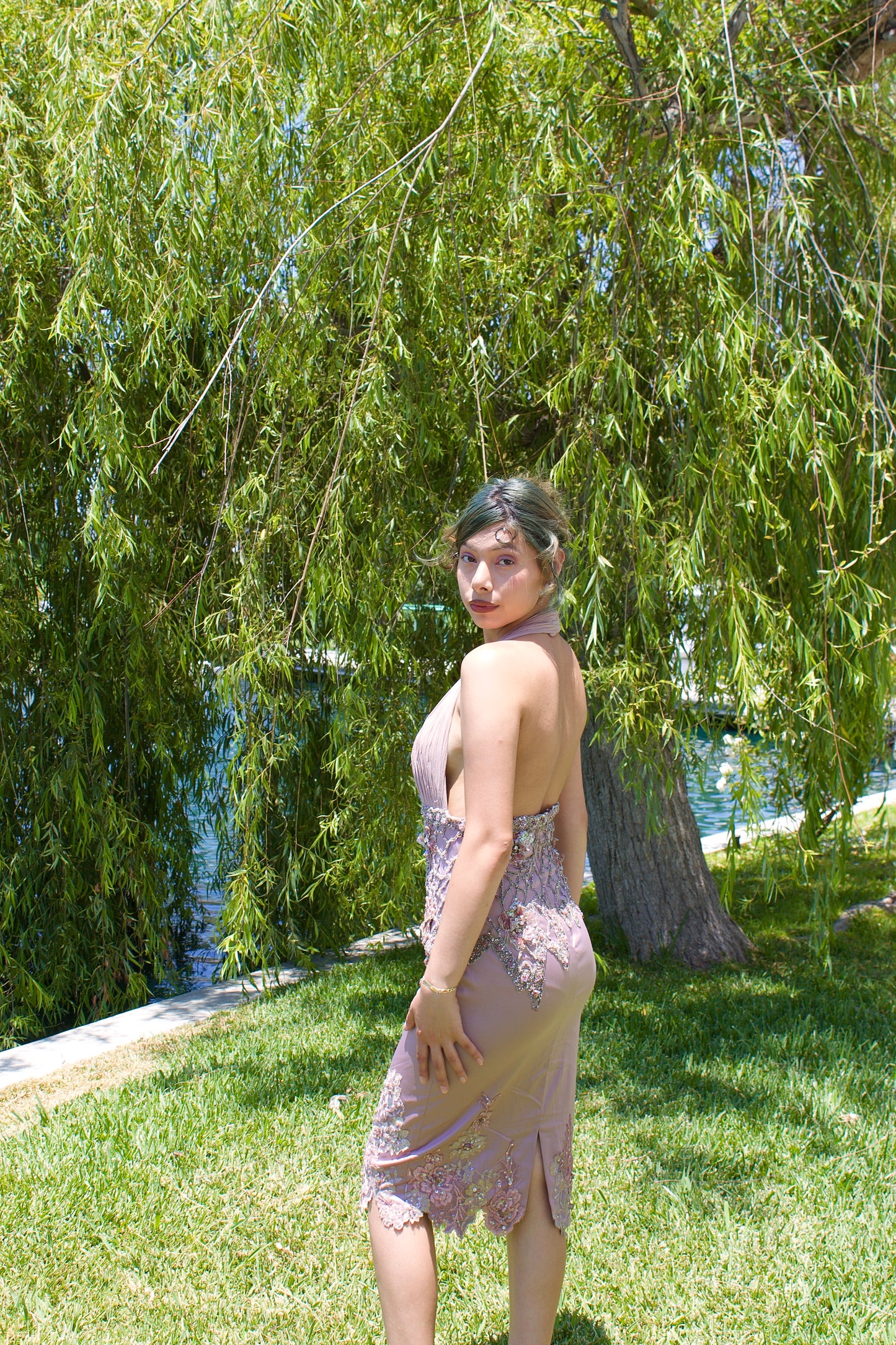 Flower beaded dress