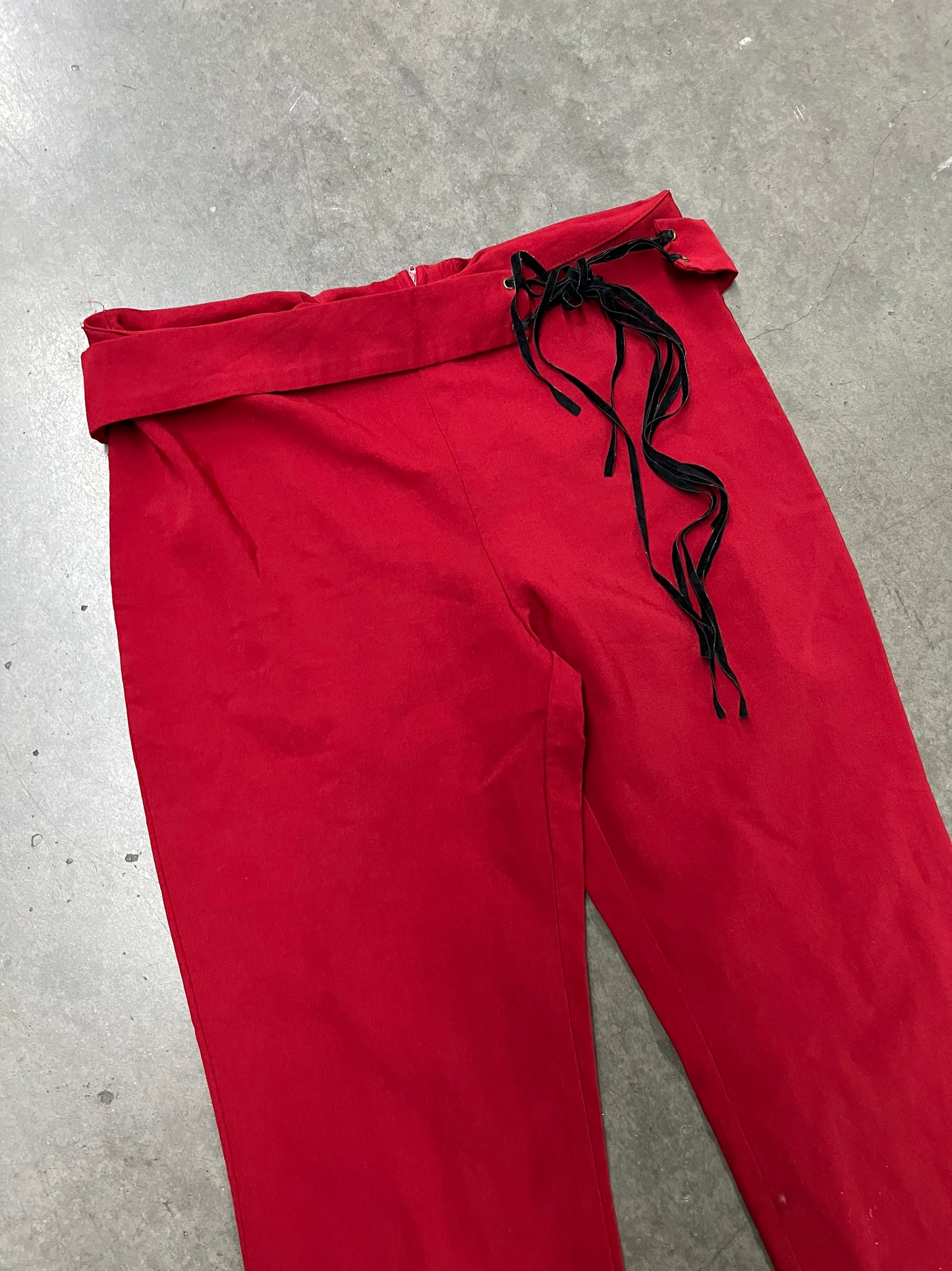 Vintage red lace pants