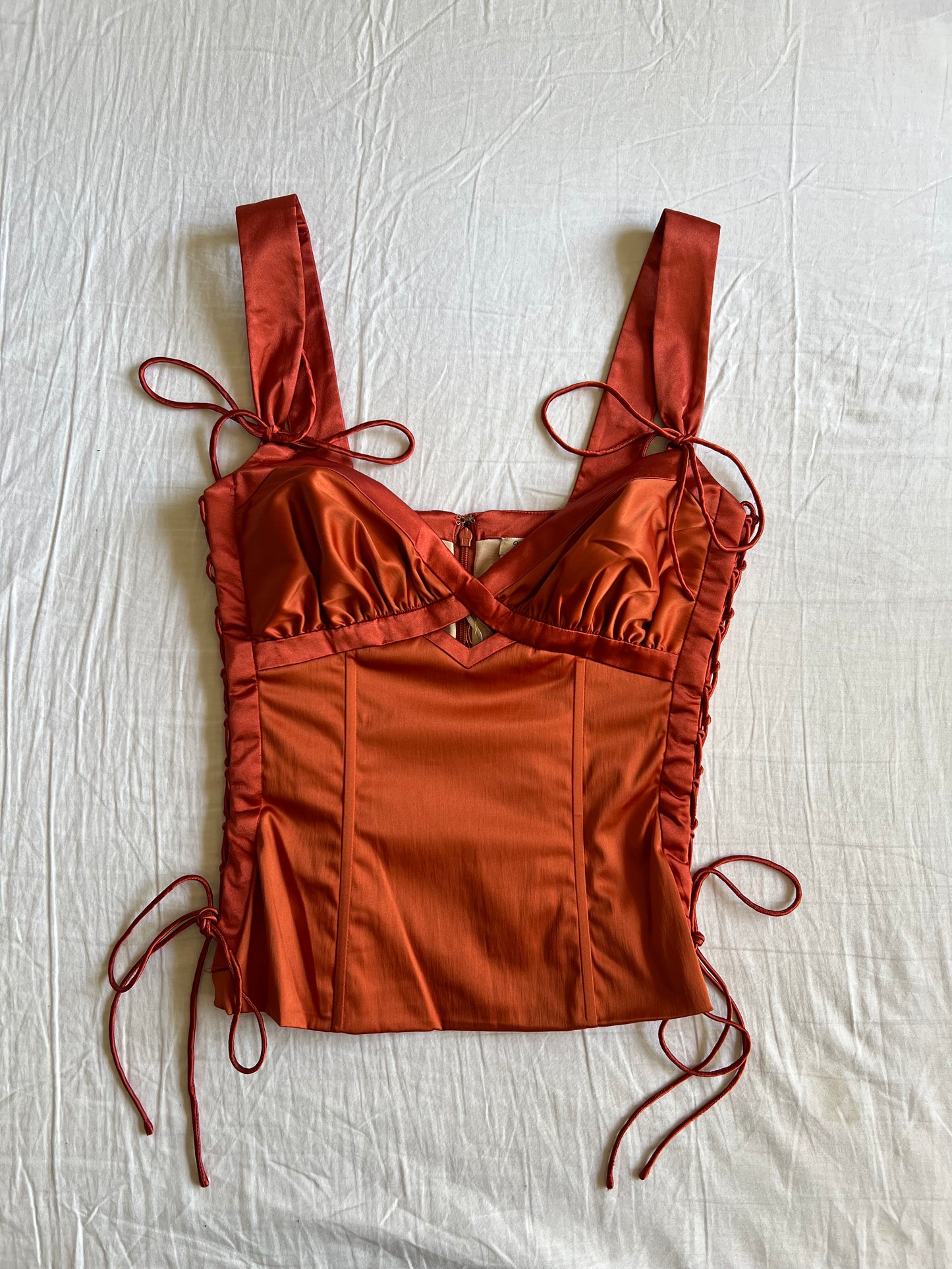 Orange laceup corset