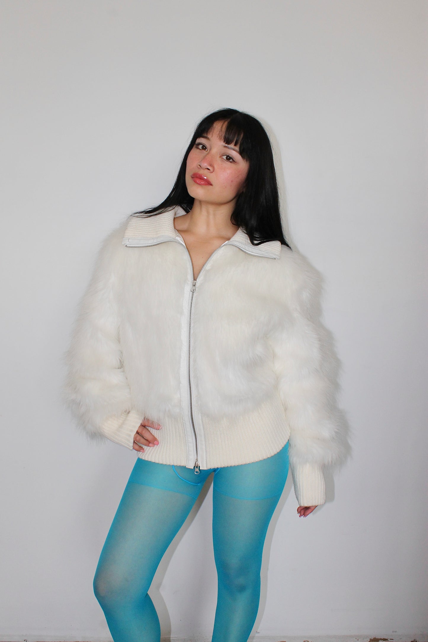 Vintage white fur coat