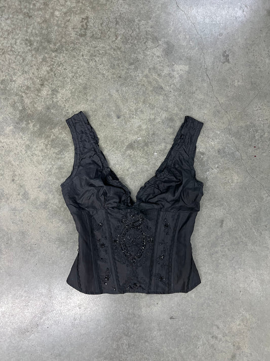 Vintage beaded milkmaid top