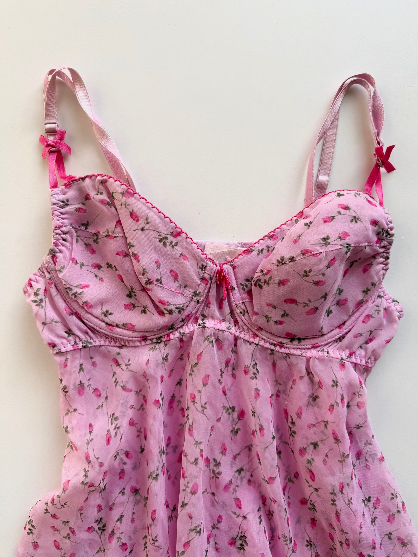 Y2K floral babydoll top
