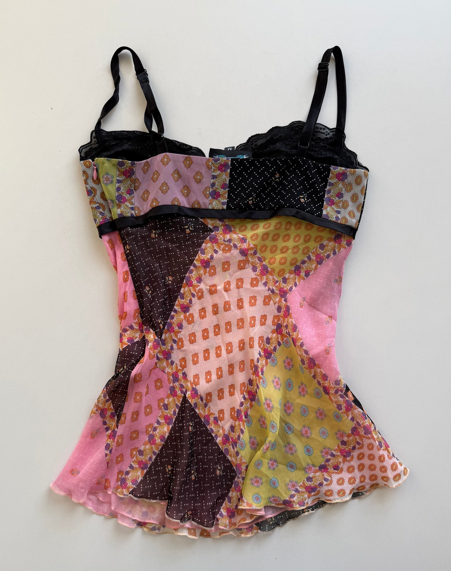 Vintage silk patchwork fairy top