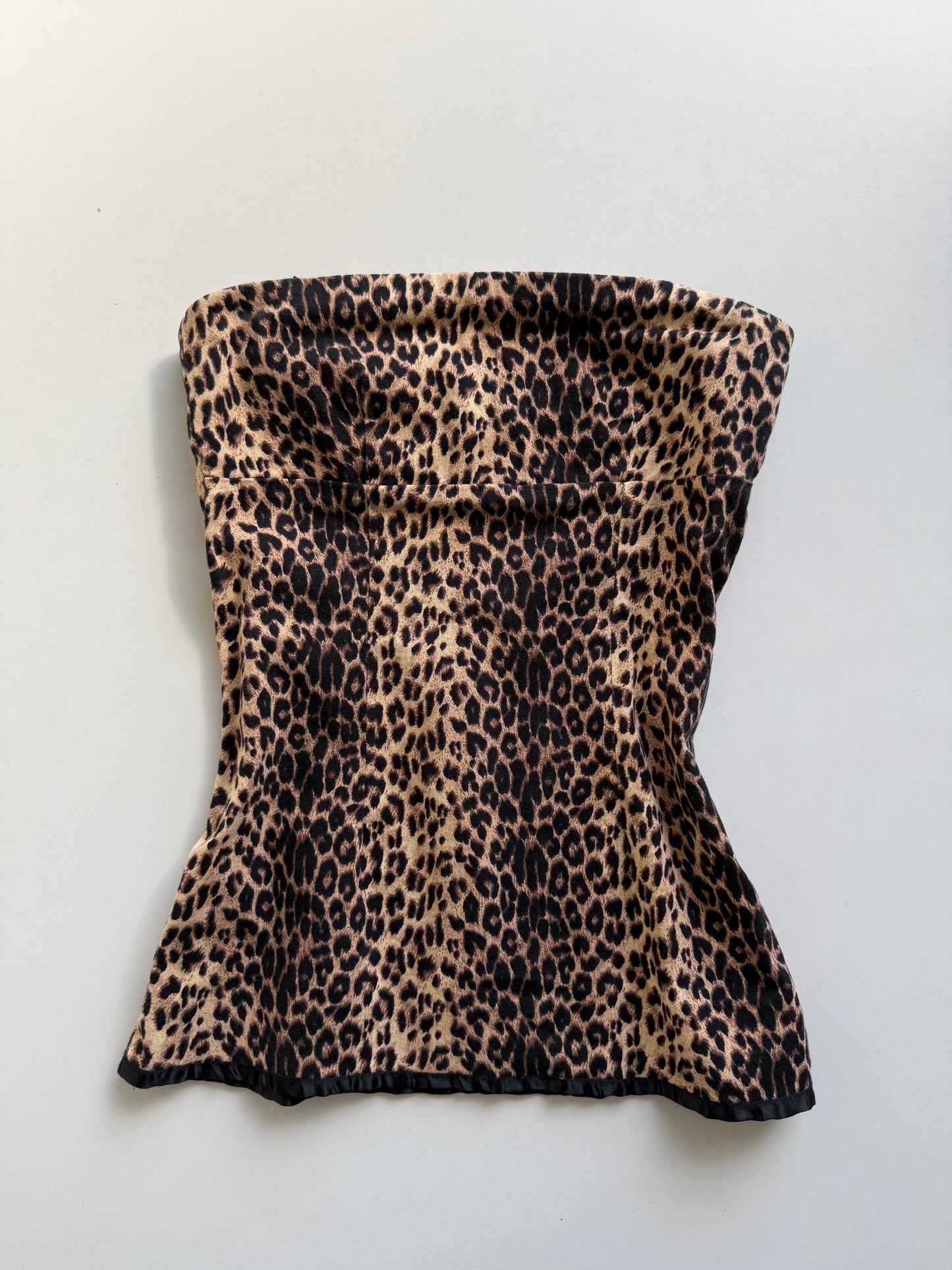 Vintage leopard strapless top