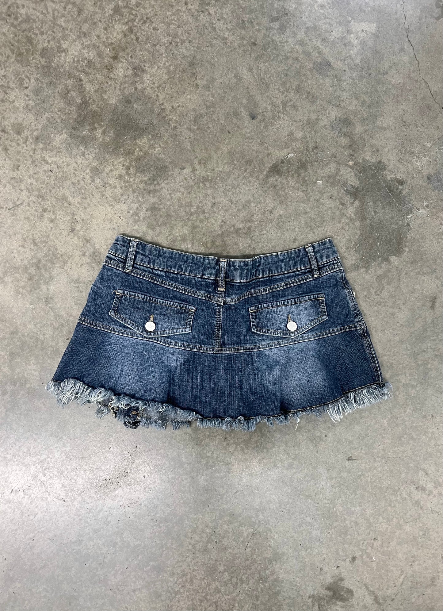 Vintage pleaded denim miniskirt