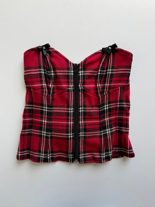 Vintage plaid corset top