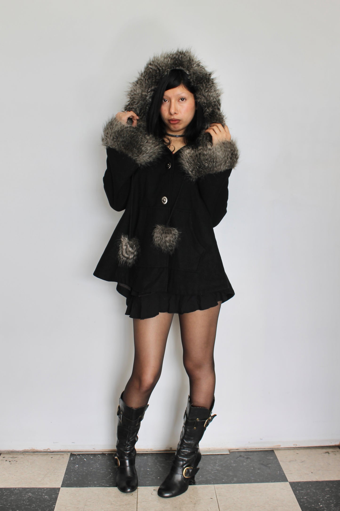 Vintage guess fur coat