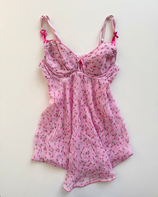 Y2K floral babydoll top
