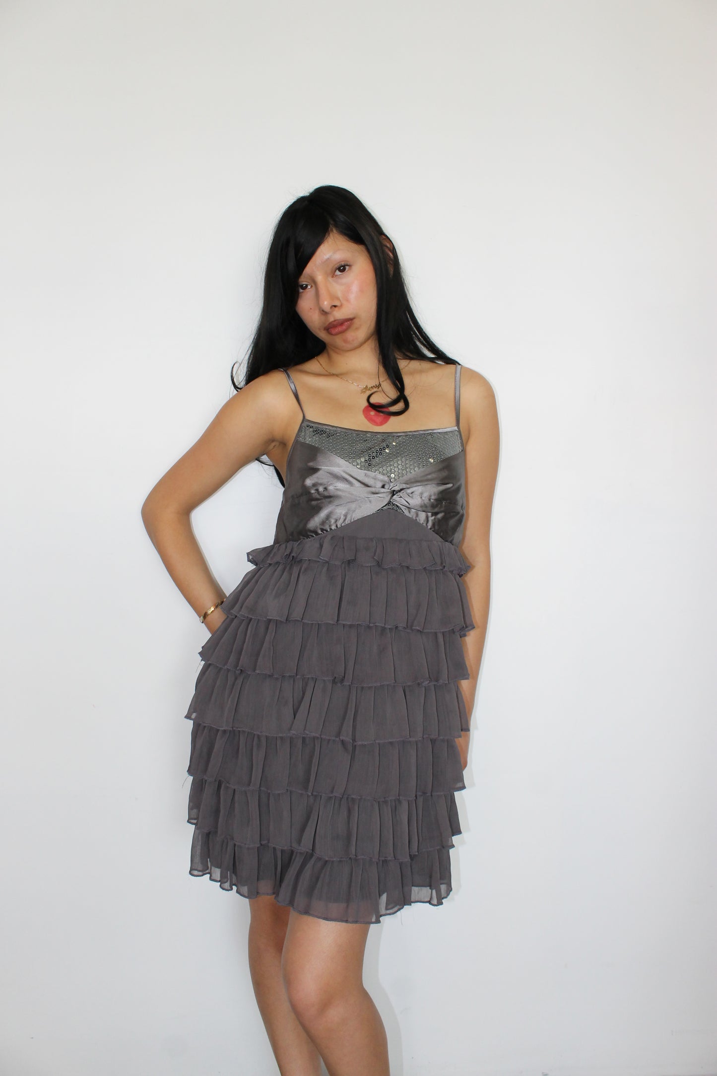 Vintage ruffle mini dress