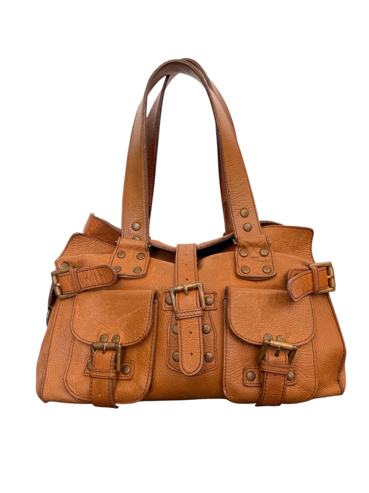 Vintage leather buckled purse