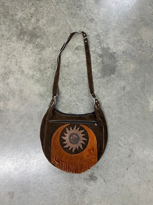 Vintage suede shoulder bag