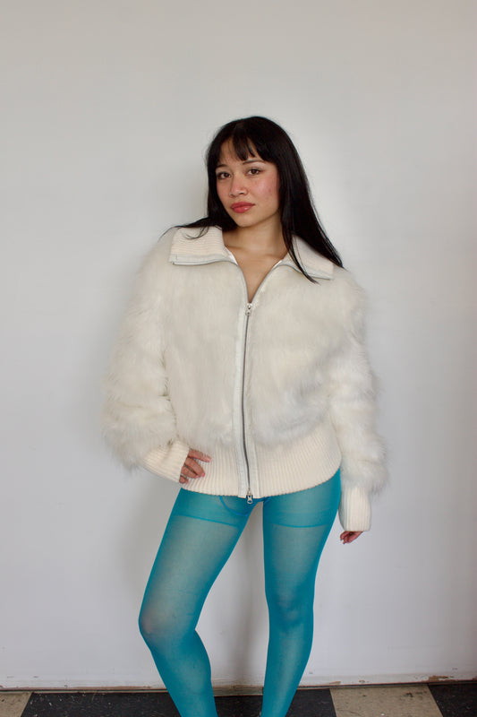 Vintage white fur coat