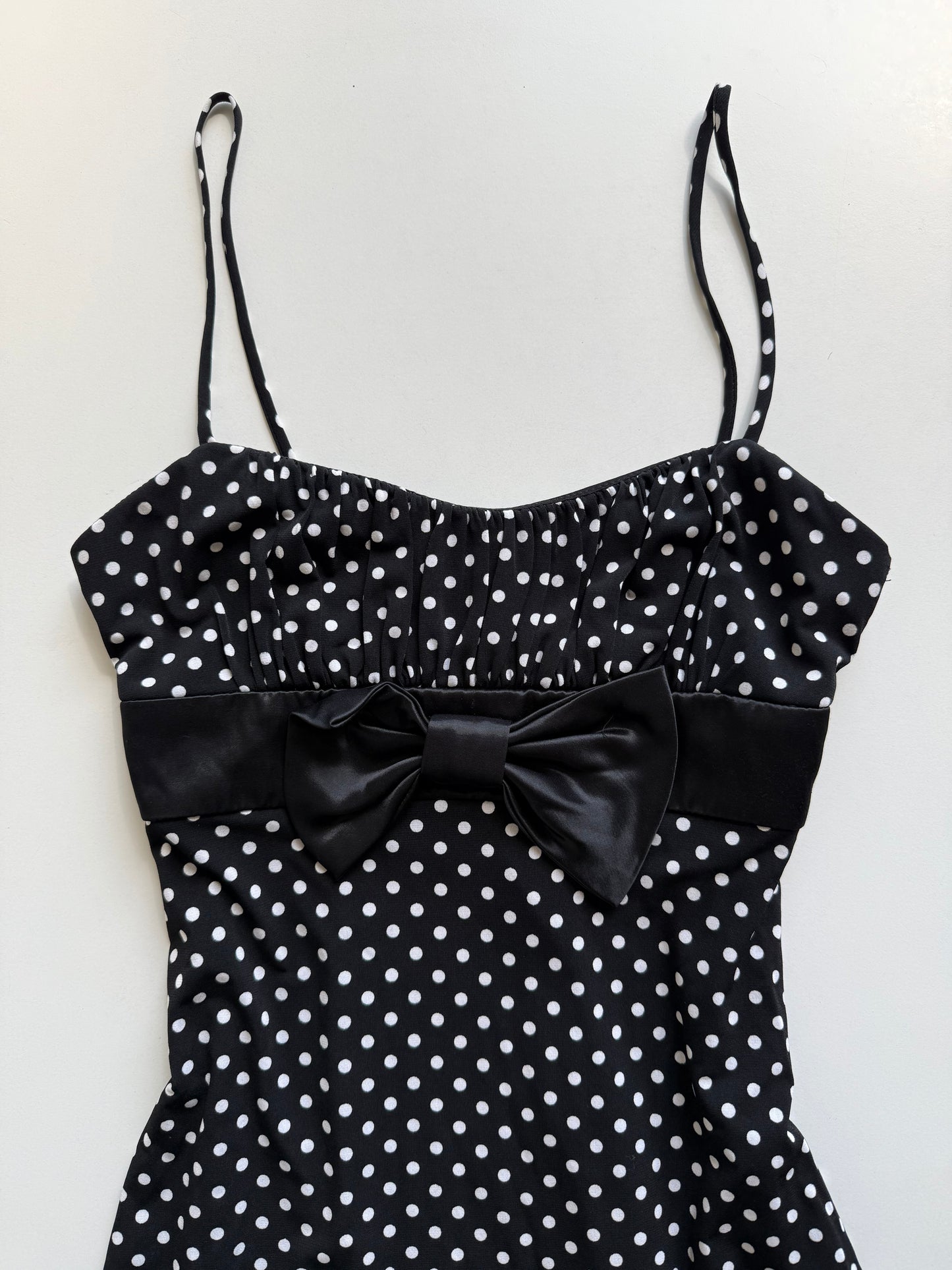 Vintage polkadot bow minidress