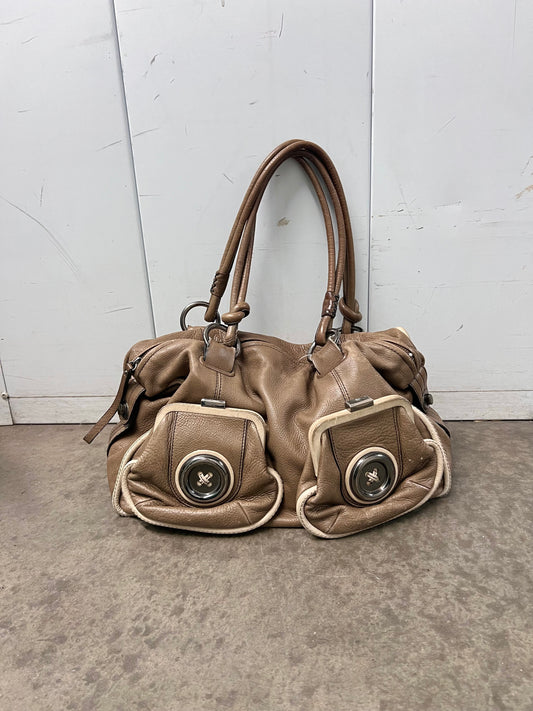 Vintage button shoulder bag
